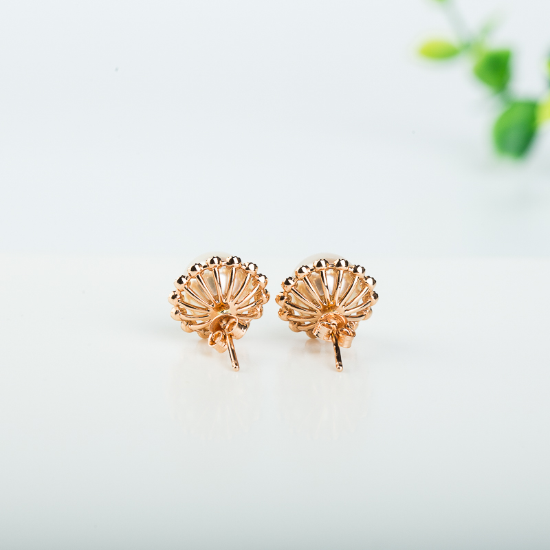 日本天然白色珍珠耳钉-红掌柜