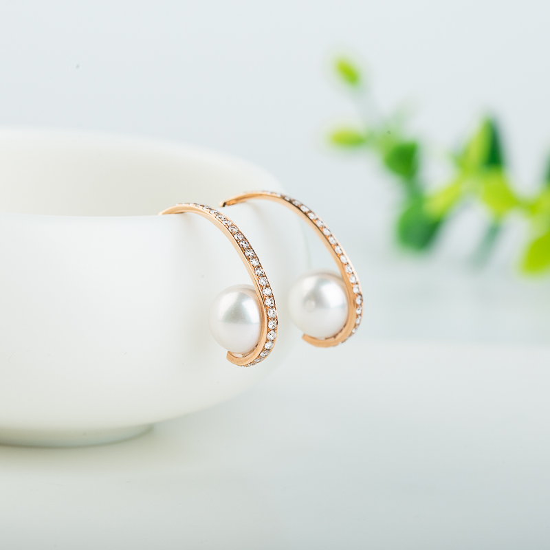 天然海水白色珍珠耳坠-红掌柜