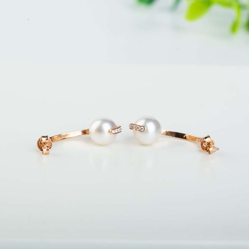 日本天然白色珍珠耳坠-红掌柜