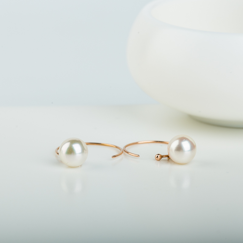 18k海水珍珠耳环-红掌柜