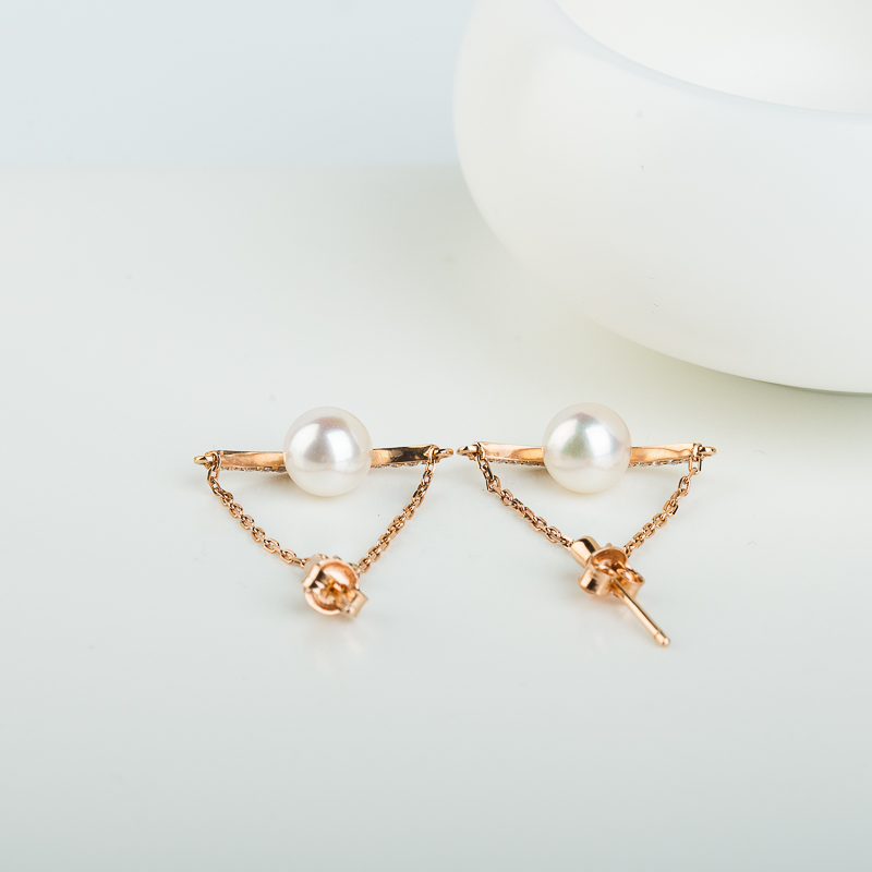 18k海水珍珠耳坠-红掌柜