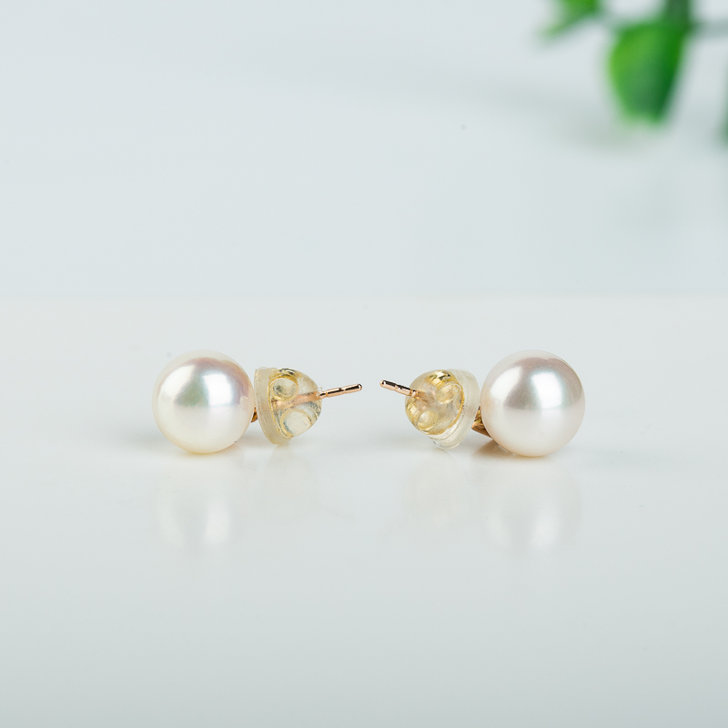 18k海水珍珠耳钉-红掌柜