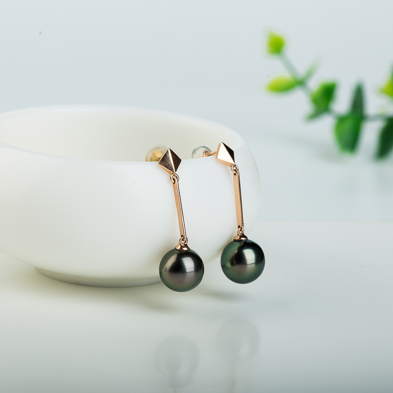 黑色珍珠耳坠-红掌柜