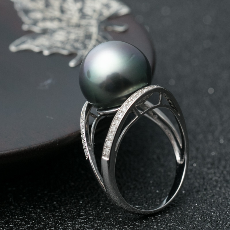 天然黑珍珠戒指-红掌柜