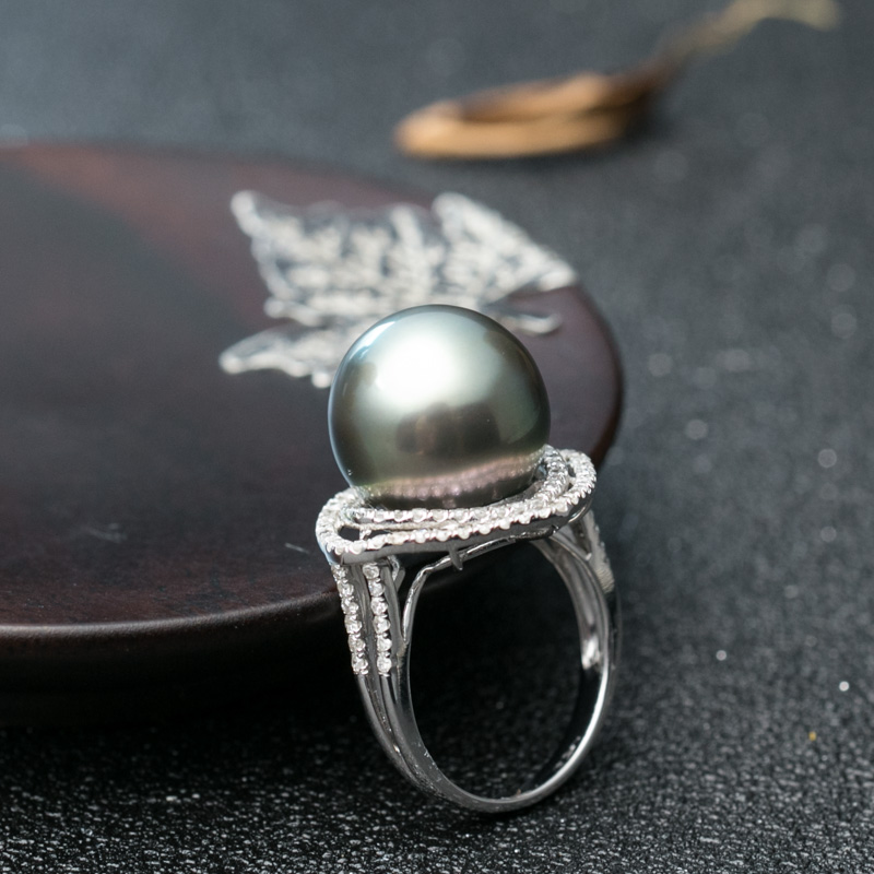 天然黑珍珠戒指-红掌柜
