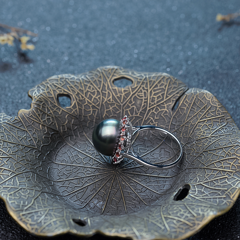 天然黑珍珠戒指-红掌柜