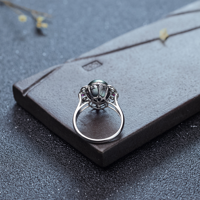 海水黑珍珠戒指-红掌柜