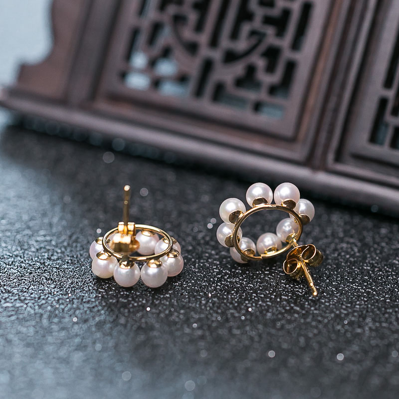 大溪地天然白色珍珠耳钉-红掌柜