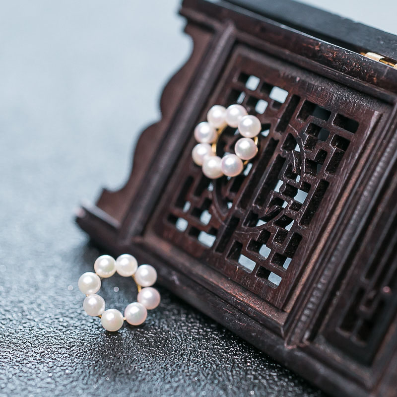 大溪地天然海水珍珠耳钉-红掌柜