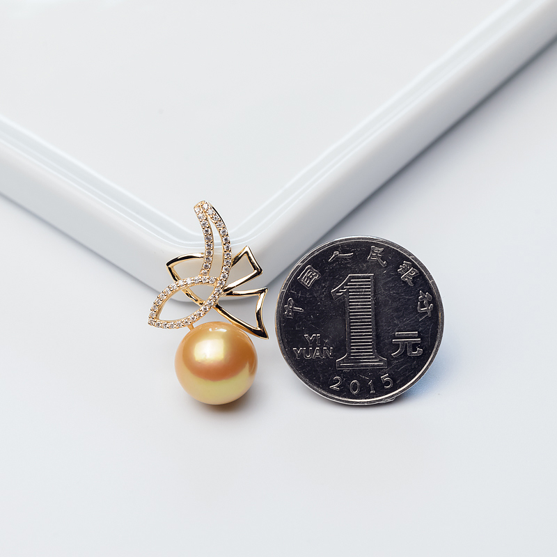 淡水金色珍珠吊坠-红掌柜