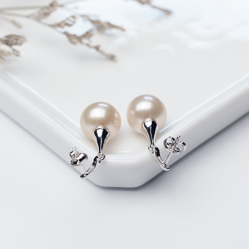 银镶淡水珍珠耳坠-红掌柜