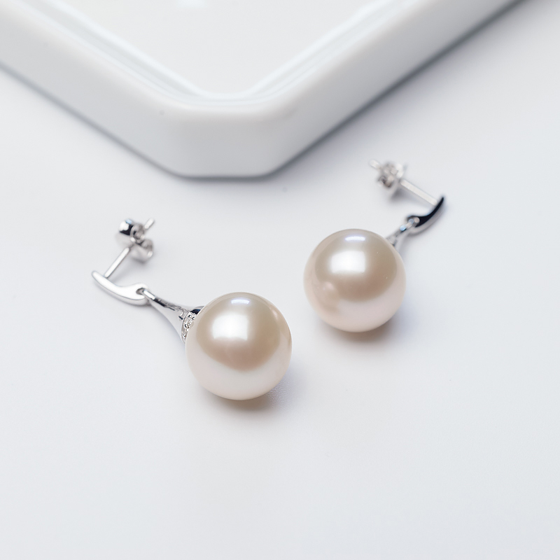 粉色珍珠耳坠-红掌柜