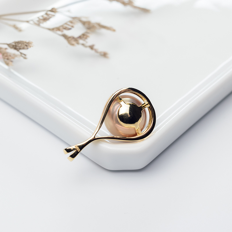 银镶淡水珍珠吊坠-红掌柜