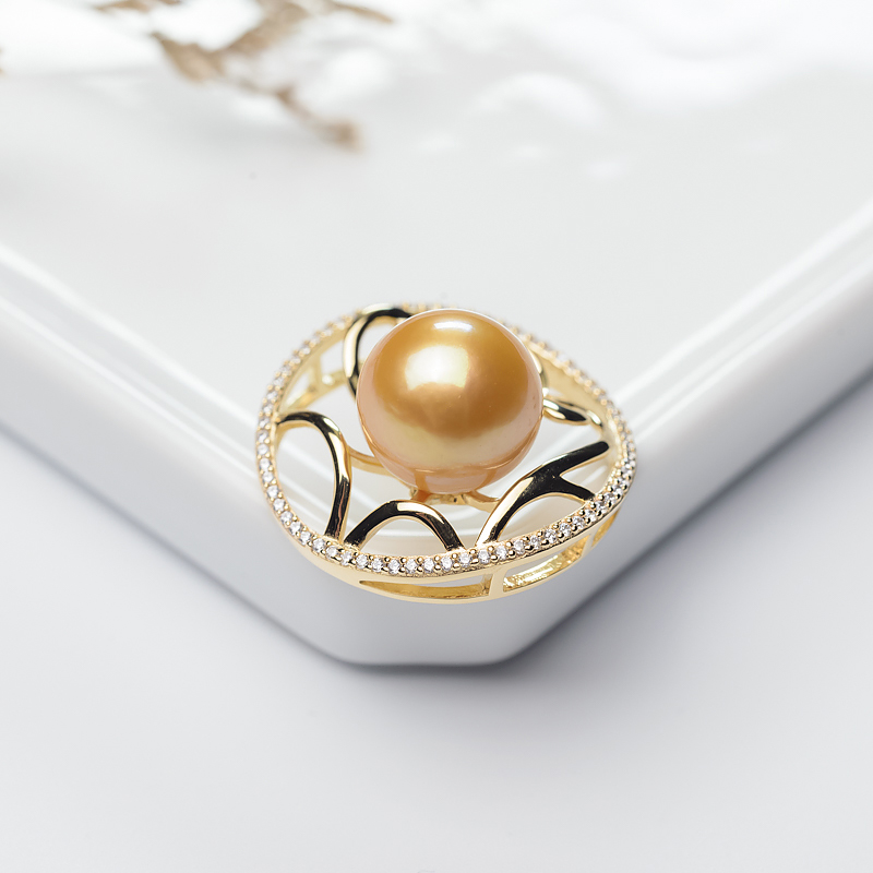 银镶淡水珍珠吊坠-红掌柜