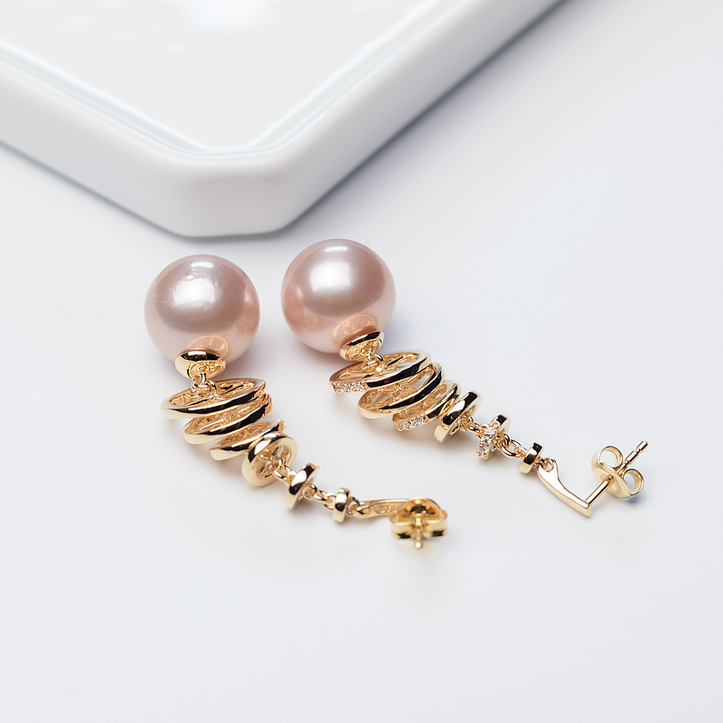 银镶淡水珍珠耳坠-红掌柜