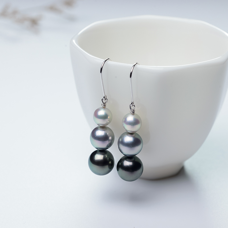 银镶海水珍珠耳坠-红掌柜