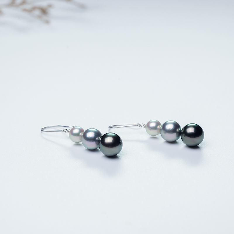 银镶珍珠耳坠-红掌柜