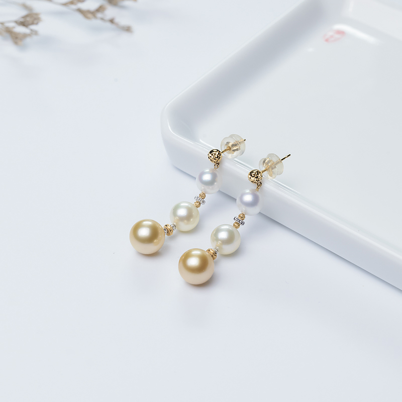 18K海水珍珠耳坠-红掌柜