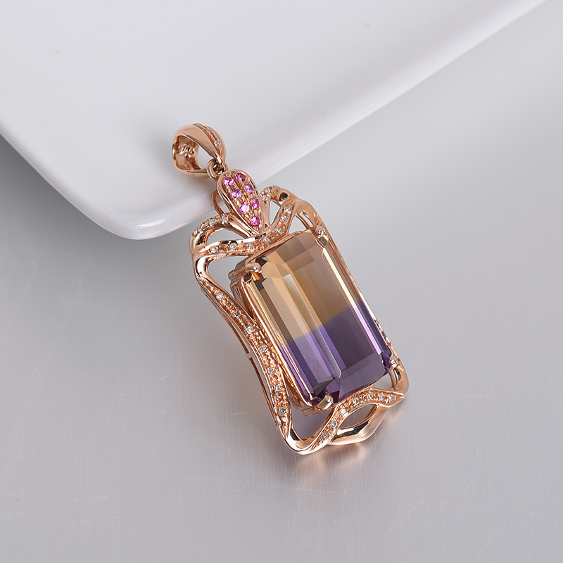 紫黄水晶吊坠-红掌柜