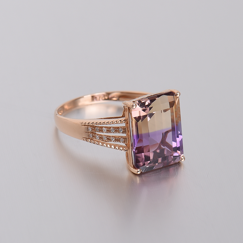 18K金镶紫黄晶戒指-红掌柜
