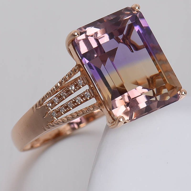 天然紫黄晶戒指-红掌柜