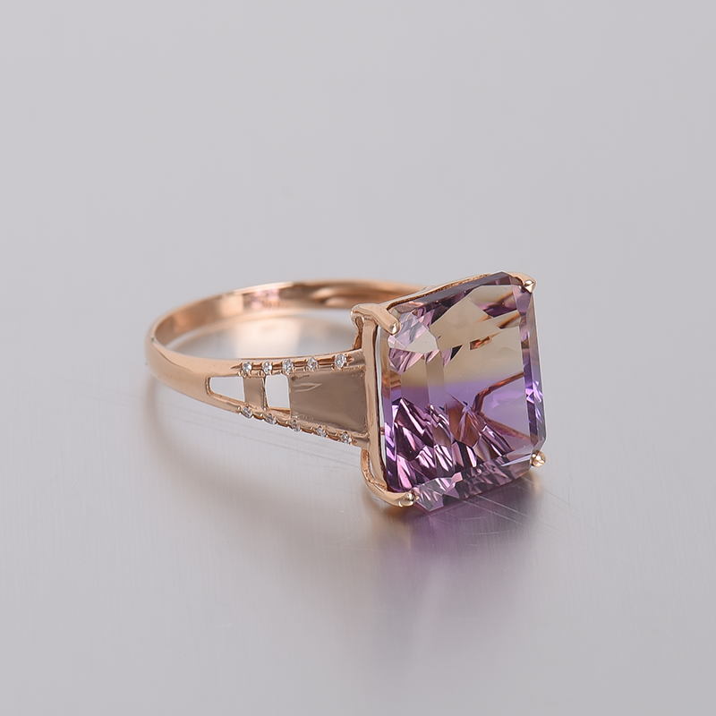 18K金镶紫黄晶戒指-红掌柜