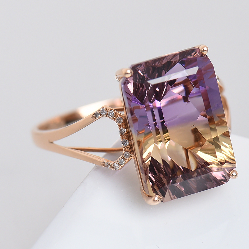 玻利维亚紫黄晶戒指-红掌柜