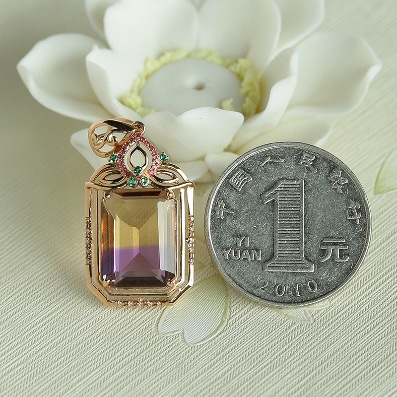 玻利维亚紫黄晶-红掌柜