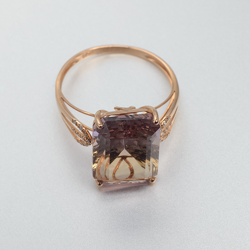 玻利维亚天然18K紫黄晶戒指 - 红掌柜