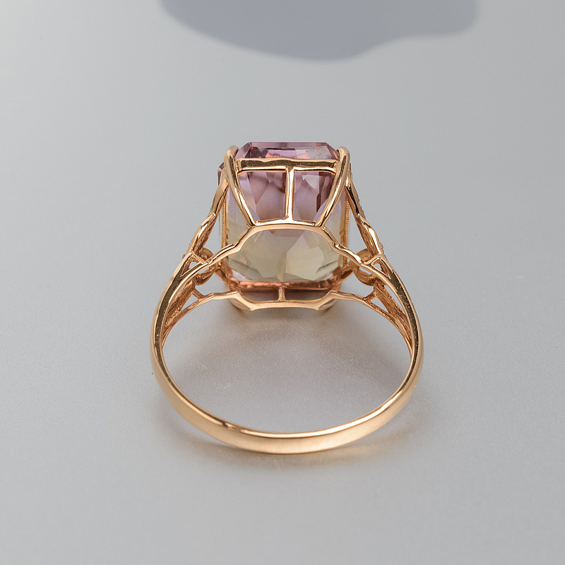 玻利维亚天然18K金紫黄晶戒指 - 红掌柜