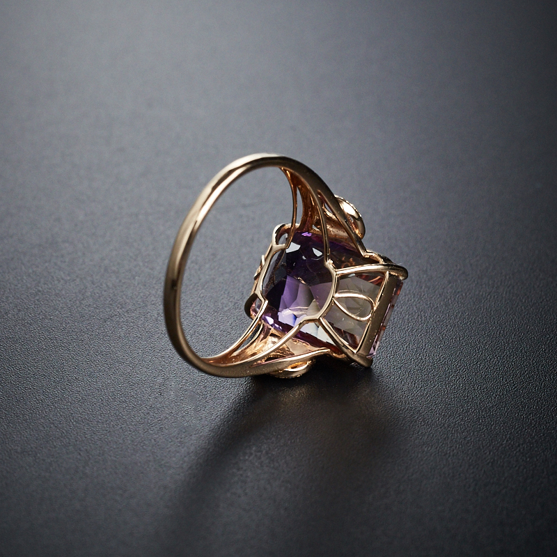 天然紫黄晶戒指-红掌柜