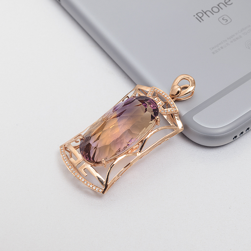 紫黄水晶吊坠-红掌柜