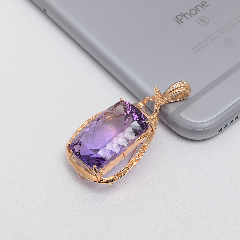 紫黄水晶吊坠-红掌柜