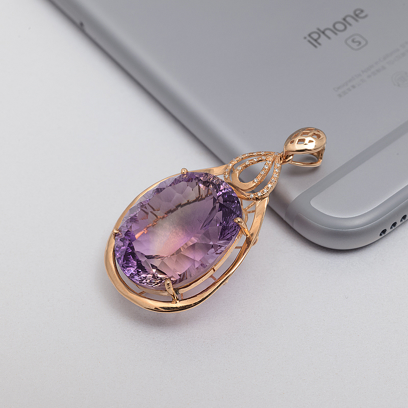 紫黄水晶吊坠-红掌柜