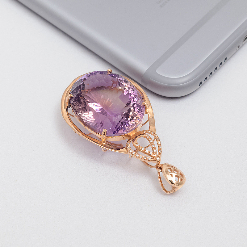 天然紫黄晶吊坠-红掌柜