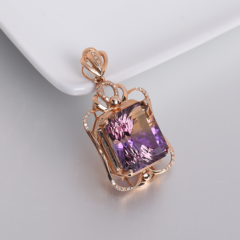 紫黄水晶吊坠-红掌柜