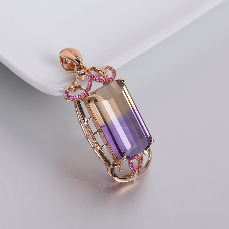 紫黄水晶吊坠-红掌柜