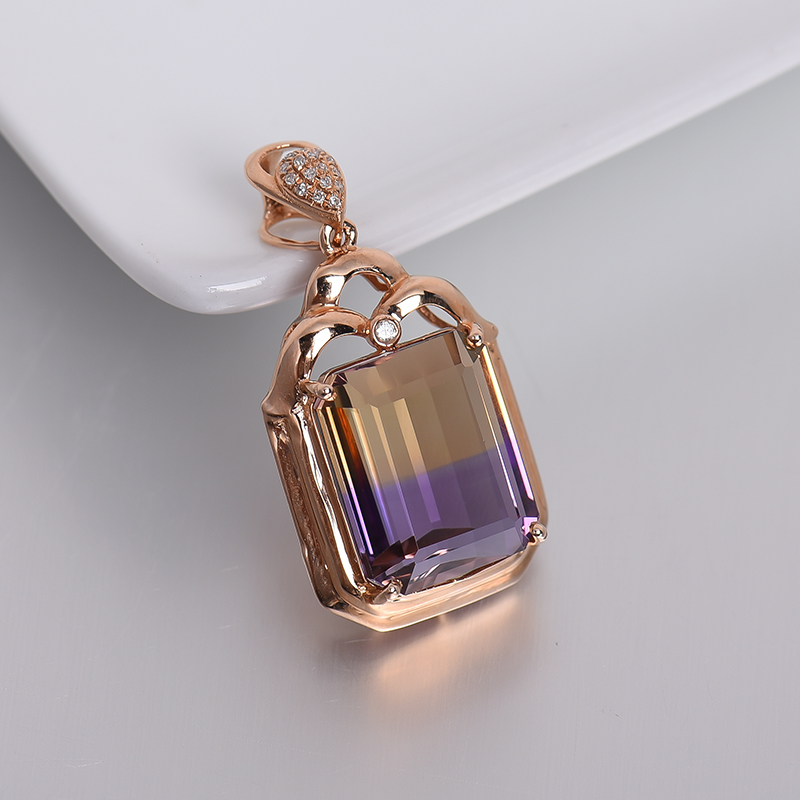 紫黄水晶吊坠-红掌柜