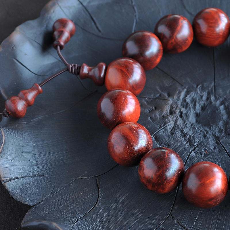 树头老料小叶紫檀手串-红掌柜