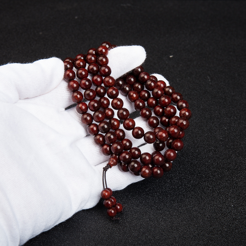 天然带星小叶紫檀108佛珠-红掌柜