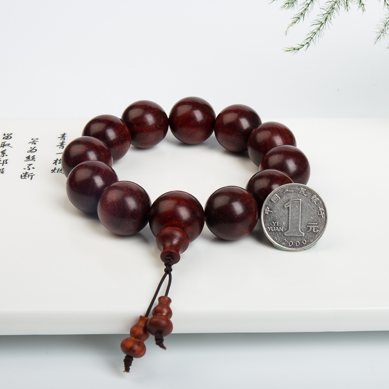 20.6mm水波纹鸡血红单圈手串-红掌柜