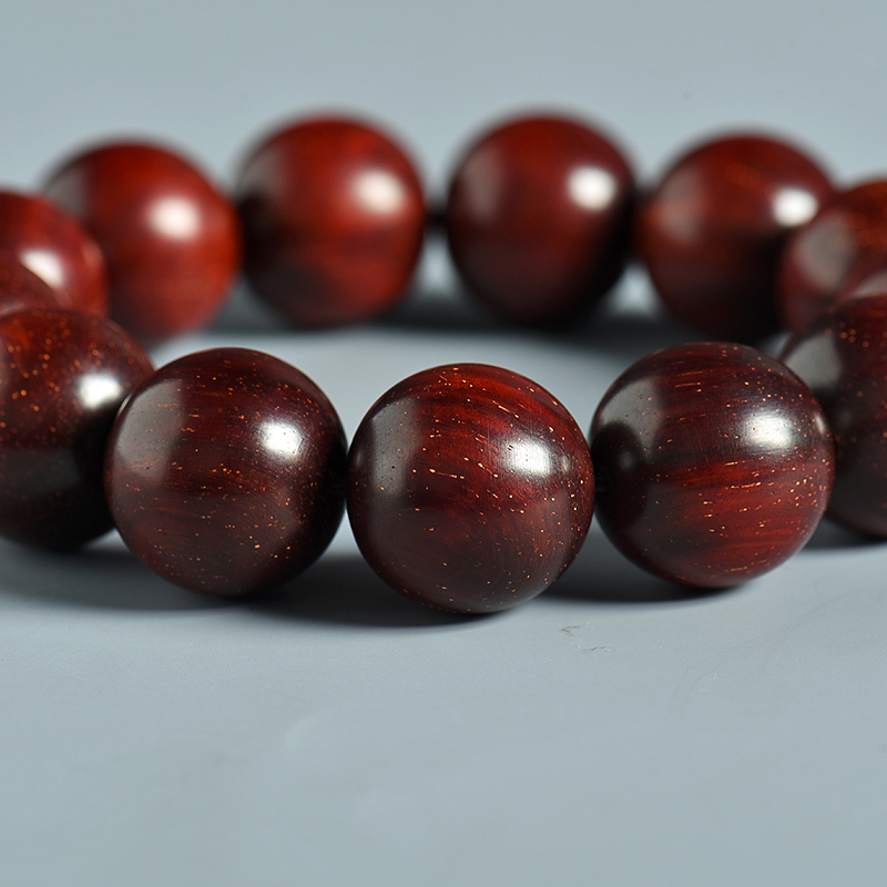 18mm满金星小叶紫檀单圈手串-红掌柜