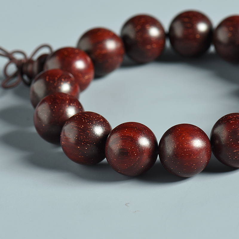15mm满金星小叶紫檀单圈手串 - 红掌柜