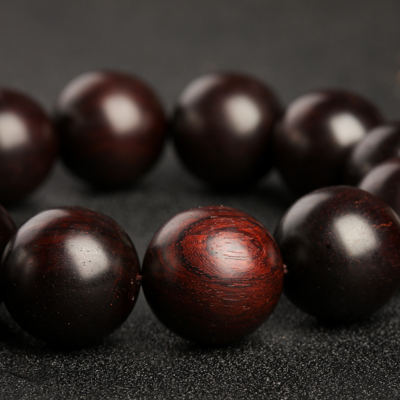 天然带星小叶紫檀单圈手串-红掌柜