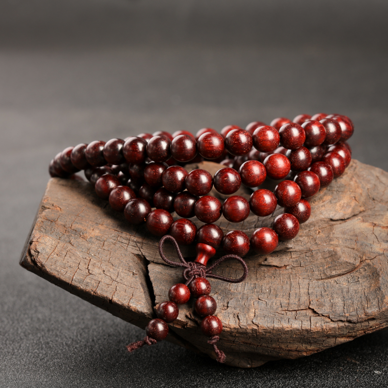 天然印度带星小叶紫檀多圈手串-红掌柜