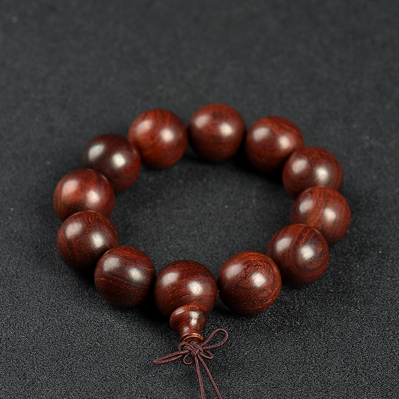 天然小叶紫檀单圈手串-红掌柜