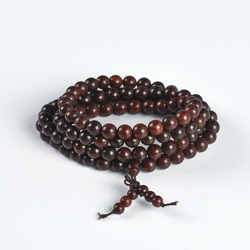 8.2mm印度带星小叶紫檀108佛珠-红掌柜