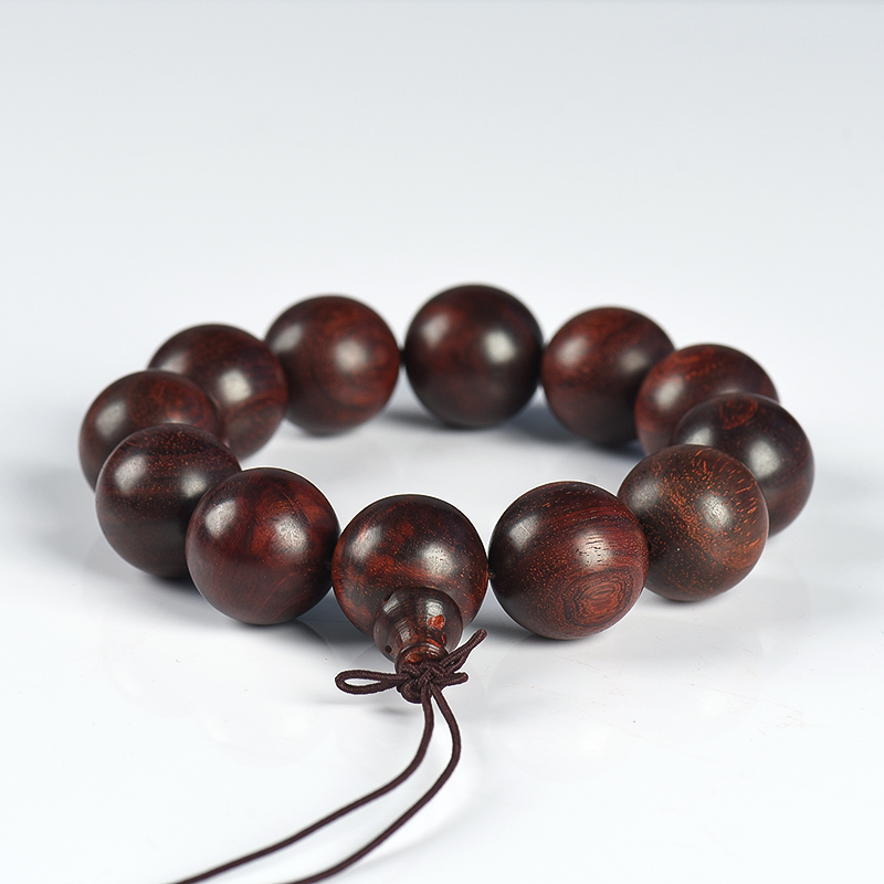 印度天然带星小叶紫檀单圈手串-红掌柜