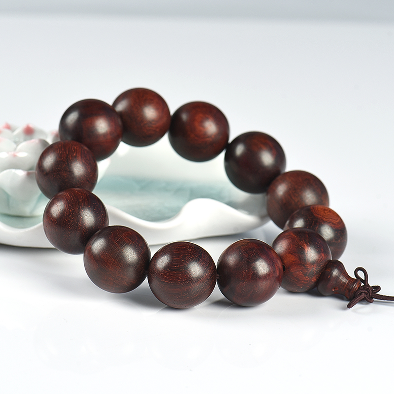 印度天然带星紫檀单圈手串-红掌柜