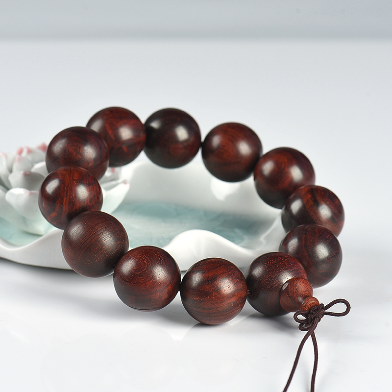 印度天然带星紫檀单圈手串-红掌柜